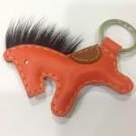 Beon the Horse Leather Keychain ( Orange )