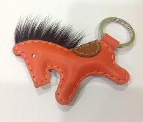 Beon the Horse Leather Keychain ( Orange )