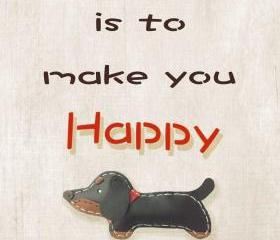 5 X 7 inch Aki the Dachshund Digital Art Print in Brown background , Dog Print , Wall Art, Deco Wall ,Vintage feel