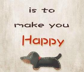 8 X 10 inch Aki the Dachshund Digital Art Print in Brown background , Dog Print , Wall Art, Deco Wall ,Vintage feel